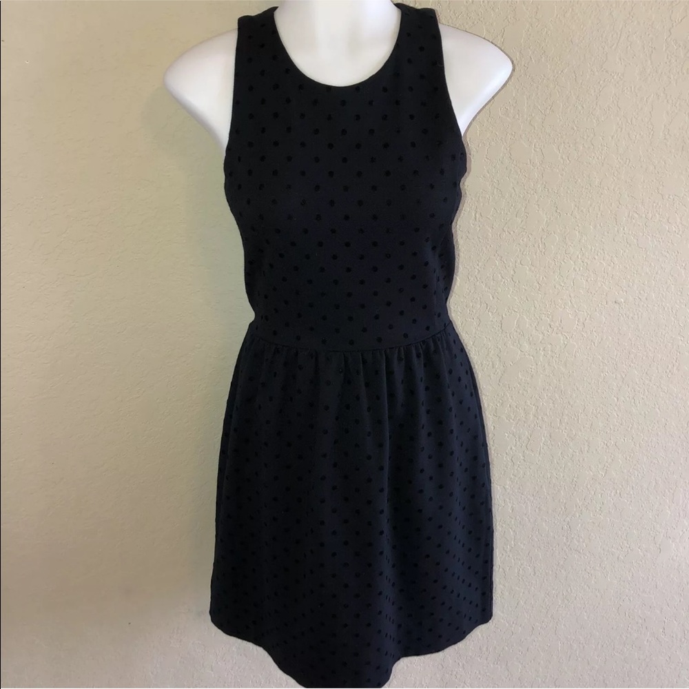 J Crew Navy Blue Swiss Dots Sleeveless Dress XXS